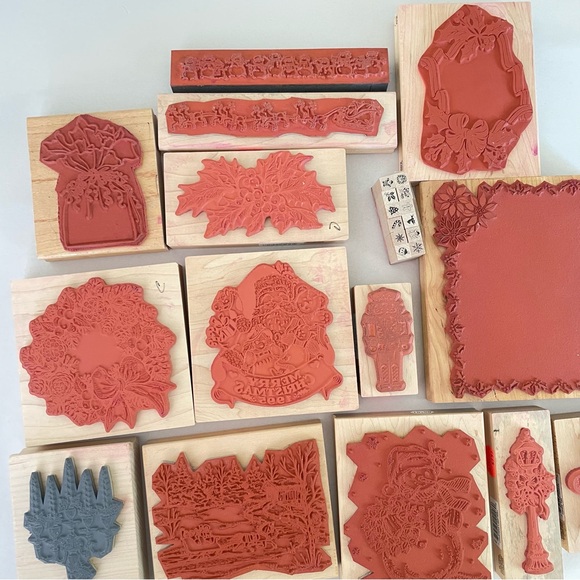 PSX Northwoods Magenta & Others Christmas Holiday Rubber Stamp Lot Winter Scene - Picture 11 of 13